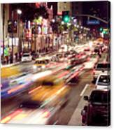 Busy Hollywood Boulevard At Night Canvas Print