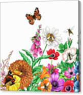 Butterflies And Bees Canvas Print