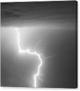 C2g Lightning Strike In Black And White Canvas Print