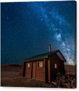 Cabin In The Night Canvas Print