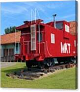 Caboose At Katy Depot In Checotah Oklahoma Canvas Print