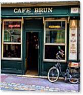 Cafe Brun In L'orient France Canvas Print