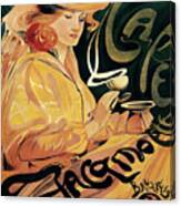 Cafe Jacamo - Woman Sipping On A Cup Of Coffee - Vintage Advertising Poster Canvas Print