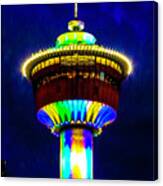 Calgary Tower At Night Canvas Print