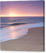 Calm Beach Waves During Sunset Canvas Print