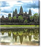 Cambodia Panorama Angkor Wat Reflections Canvas Print