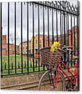 Cambridge In Spring With Bicycle Vertical Canvas Print