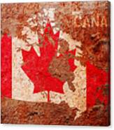 Canada Flag Map Canvas Print