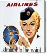 Canadian Pacific Airlines - Straight To The Point - Retro Travel Poster - Vintage Poster Canvas Print