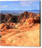 Candy Cliffs And Red Cliffs Panorama Canvas Print