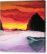 Cannon Beach At Sunset 5 Canvas Print