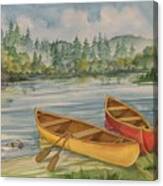 Canoe Camp Canvas Print
