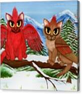 Cardinal Cats Canvas Print