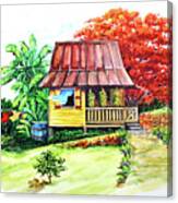 Caribbean House On The Hill Canvas Print