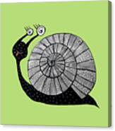 Cartoon Snail With Spiral Eyes Canvas Print