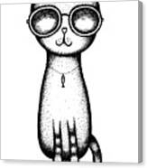 Cat In The Glasses Canvas Print