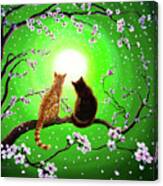 Cats On A Spring Night Canvas Print