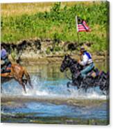 Cavalry Troops Crossing Little Bighorn River Canvas Print