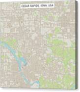 Cedar Rapids Iowa Us City Street Map Canvas Print