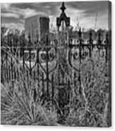 Cemetery Fence Post  And Sky Canvas Print