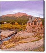 Chapel On The Rock And Long's Peak In The Fall - Peak To Peak Highway Estes Park Colorado Canvas Print