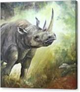 Charging Rhino Canvas Print