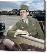 Charles De Gaulle Of France In New York Canvas Print