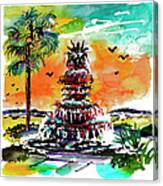 Charleston Pineapple Fountain Canvas Print