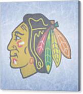Chicago Blackhawks Vintage Hockey at Center Ice Canvas Print