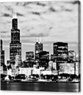 Chicago Skyline At Night Canvas Print