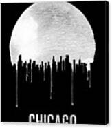 Chicago Skyline Black Canvas Print