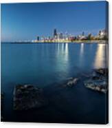 Chicago's Lakefront And Skyline At Dawn Canvas Print