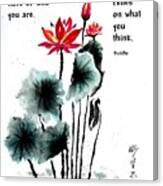 China Garden With Buddha Quote Canvas Print