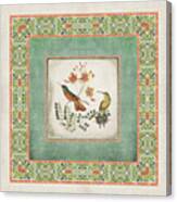Chinoiserie Vintage Hummingbirds N Flowers 1 Canvas Print
