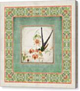 Chinoiserie Vintage Hummingbirds N Flowers 3 Canvas Print