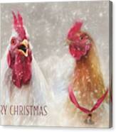Christmas Chickens Canvas Print