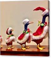 Christmas Ducks In A Row Canvas Print