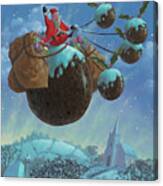 Christmas Pudding Santa Ride Canvas Print