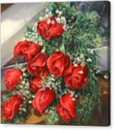 Christmas Red Roses Canvas Print