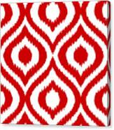 Circle And Oval Ikat In White T02-p0100 Canvas Print