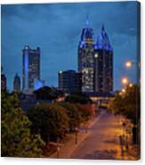 City Of Mobile In Blue Canvas Print