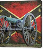 Civil War Cannon Rebel Flag Canvas Print