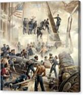 Civil War Naval Battle Canvas Print