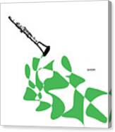 Clarinet In Green Canvas Print