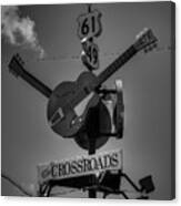 Clarksdale - The Crossroads 001 Bw Canvas Print