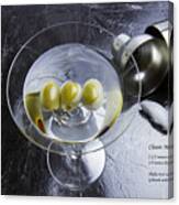 Classic Martini With Recipe Canvas Print