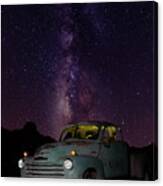 Classic Truck Under The Milky Way Canvas Print