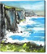 Painting Of Cliffs Of Moher County Clare Ireland Canvas Print