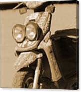 Closeup Of Jesus Scooter In Sepia Canvas Print