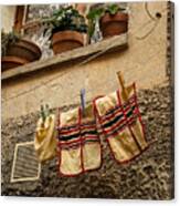 Clothesline In Biot Canvas Print